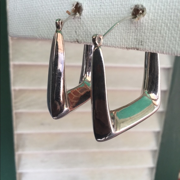 Sterling Silver Square Hoops - Picture 5 of 5